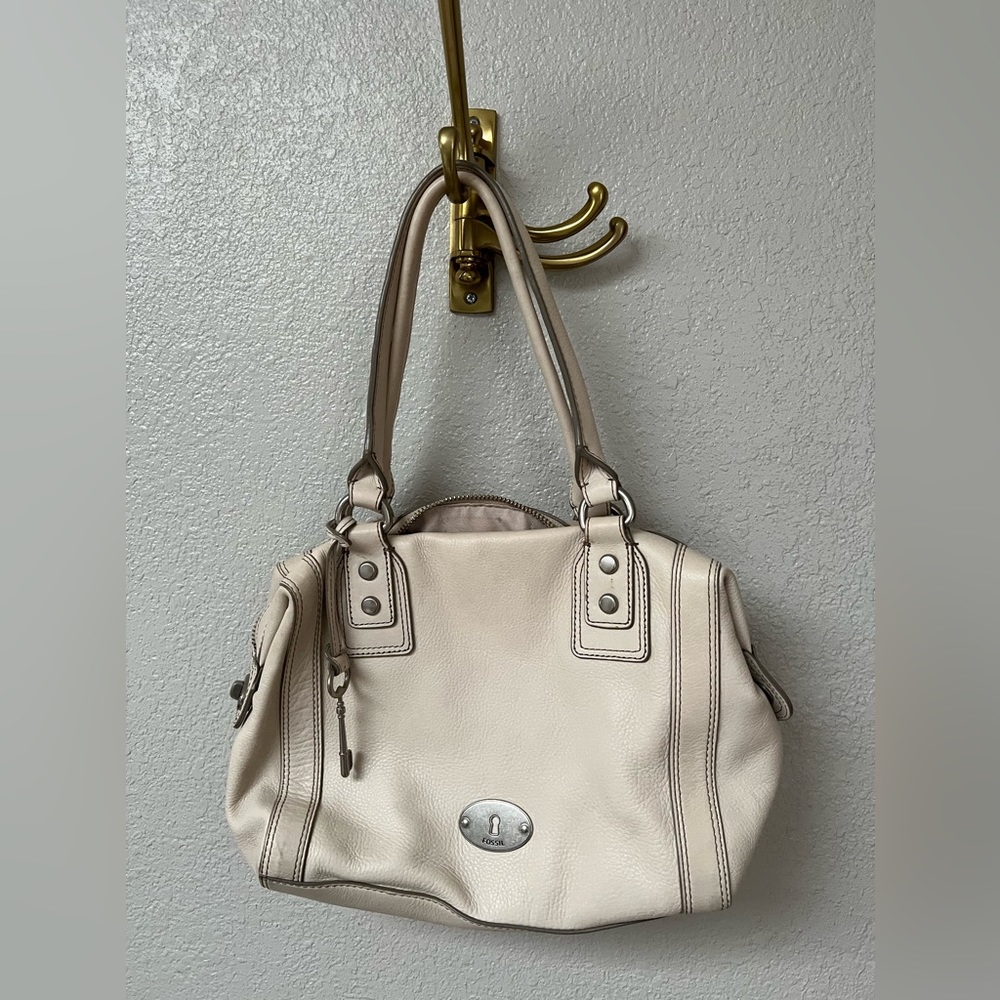 Fossil White Leather Bag